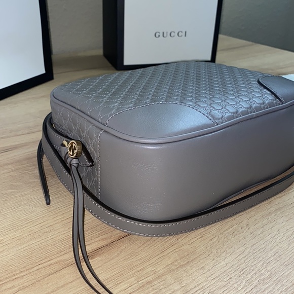 Brand New GUCCI Microguccissima Mini Bree Messenger Bag Grey - Picture 6 of 16